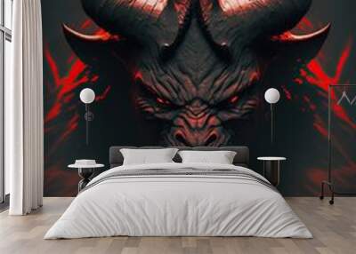 Demonic devil beast from hell. 3d character design isolated. Wall mural