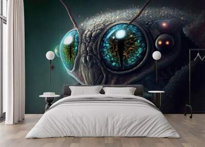 Extreme macro close-up of insect fantasy art Wall mural