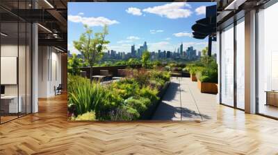 Urban Rooftop Garden. Wall mural