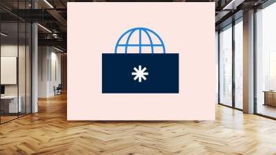 A banknote in front of a globe vector illustration in flat style design.	 Wall mural