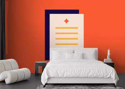 document  illustration in flat style design. Vector illustration. Wall mural