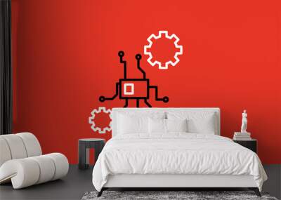 mechanism illustration in flat style design. Vector illustration.	 Wall mural