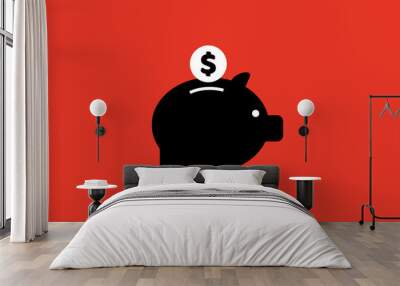 piggy bank illustration.  Vector illustration. Wall mural