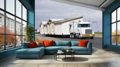 transporting portable homes Wall mural