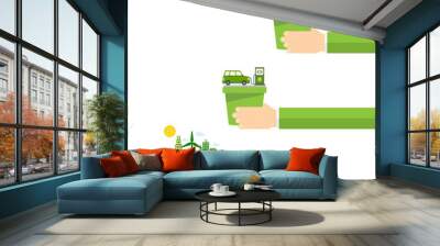 go green illustration  Wall mural