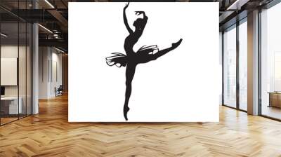 Ballerina Silhouette Vector Images on white background Wall mural