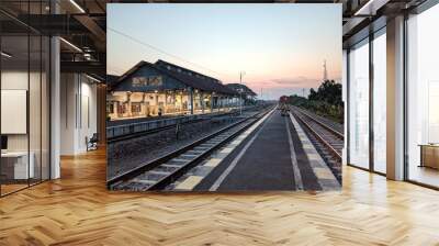 railway at sunset Wall mural