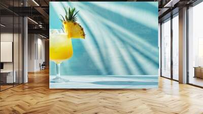 Refreshing Pineapple Cocktail on a Sunny Day Wall mural