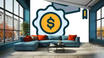 Scholarship Outline Color Icon Wall mural