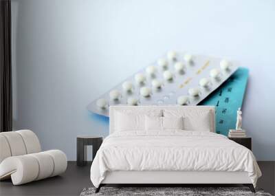 contraceptive pills on table no people stock photo stock image
 Wall mural