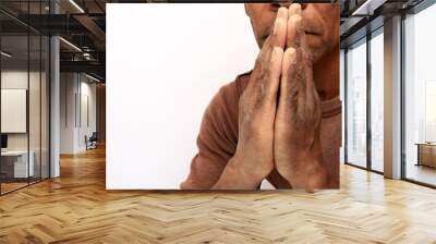 man praying to god Wall mural