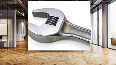 Adjustable wrench isolated on a white background Wall mural