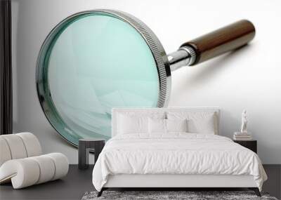 Magnifying glass isolated on a white background Wall mural