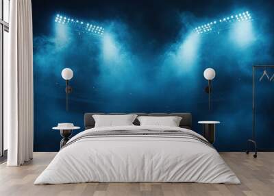 An abstract background of stadium lights creating an atmospheric and mysterious atmosphere Wall mural