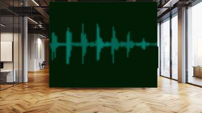 Audio Waveform on Green LED Panel Wall mural