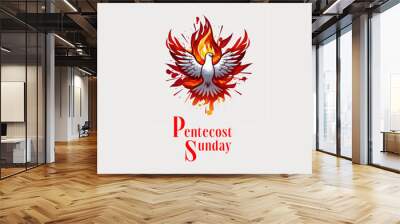 Illustration of Pentecost Sunday  Wall mural