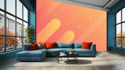 Abstract modern background with elements of diagonal lines, liquid, memphis and colorful. Wall mural