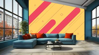 Abstract modern background with elements of diagonal lines, memphis and colorful. Wall mural