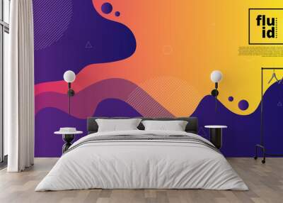 Abstract modern graphic element. Dynamical colored forms and waves. Gradient abstract banner with flowing liquid shapes. Template for the design of a website landing page or background. Wall mural