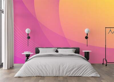 Modern Abstract Background Fluid Liquid Wave Lines and Purple Orange Pink Gradient Color Wall mural