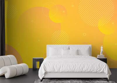 Modern Abstract Background with Motion Round Retro Memphis and Gradient Color Wall mural