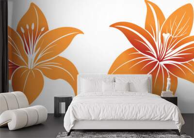 Lily flower vector art illustration Wall mural