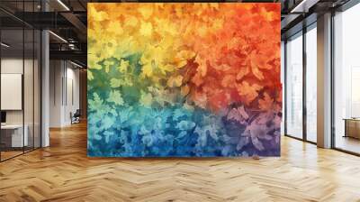 Abstract colorful floral pattern texture background. LGBT pride gender equality concept. Generative AI technology.	
 Wall mural