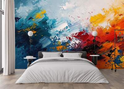 Abstract colorful paint art background. Generative AI technology.	
 Wall mural