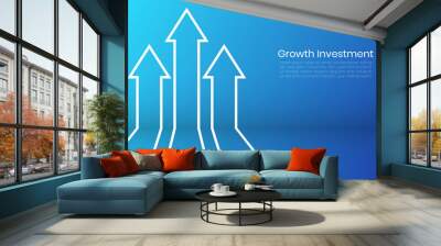 Arrow up business finance target growth investment background design vector. Web template banner, infographic, landing page, social media. Wall mural