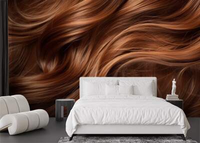 Brown hair texture background. Generative AI technology. Wall mural