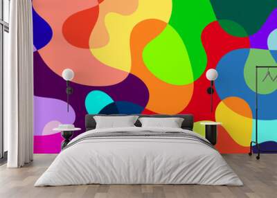 Colorful fluid doodle background vector design. Wallpaper for banner, magazine, social media, creative album, art cover editable layout illustration template.	
 Wall mural