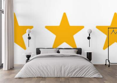 Five star rating goal. Quality feedback satisfaction concept. Achievement award survey reputation review satisfaction score symbol. Wall mural