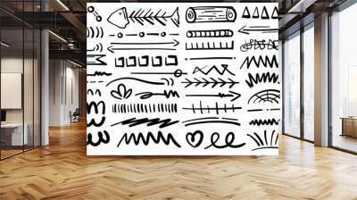 Hand drawn doodle elements design vector.  Wall mural