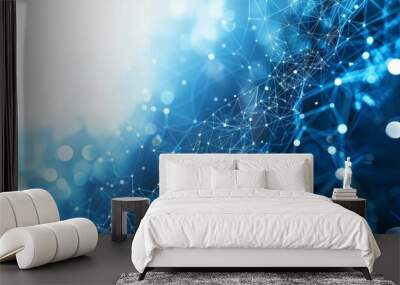 Network wireless digital data space technology background. Generative AI technology.	
 Wall mural