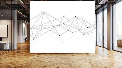 Polygonal network connect lines and dots background template. Technology server global system graphic vector.	 Wall mural