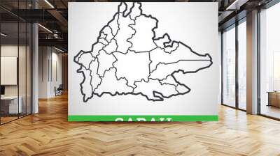 Simple outline map of Sabah, Malaysia. Vector graphic illustration. Wall mural