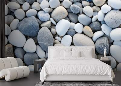 Smooth pebble stone texture background. Generative AI technology.	
 Wall mural