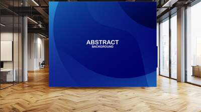 Abstract blue wave background. Dynamic shapes composition. Vector illustration Wall mural