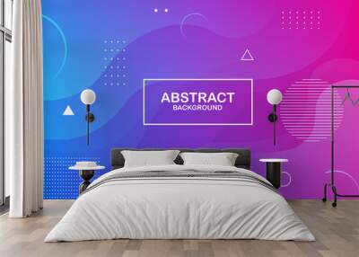 Colorful geometric background. Liquid color background design. Fluid shapes composition. Vector illustration Wall mural