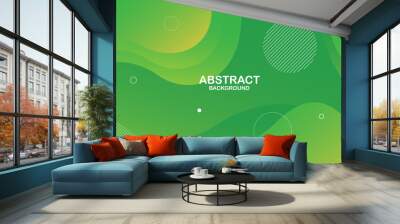 Green abstract background. Vector illustration Wall mural