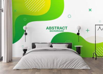 Green liquid abstract background. Vector illustration Wall mural