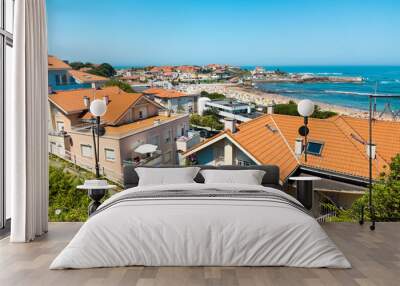 Panoramic view of famous travel destination Comillas village in Cantabria, Spain. High quality photo Wall mural