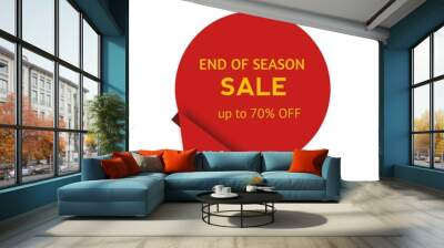 End of season sale upto 70% off banner, poster busines or shopping offer deatil.  Wall mural