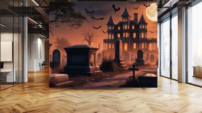 halloween night in the castle Wall mural