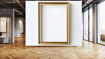 A simple gold frame on a white background. Wall mural