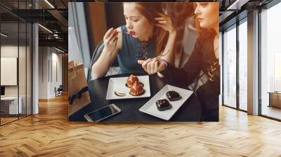 girls in restaurant Wall mural