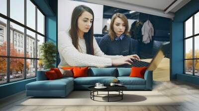 girls with book Wall mural