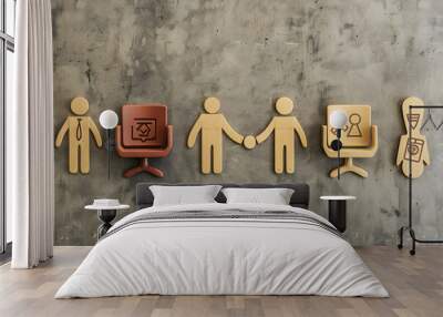 Universal Symbols of Etiquette: Promoting Good Manners and Consideration in Everyday Interactions Wall mural