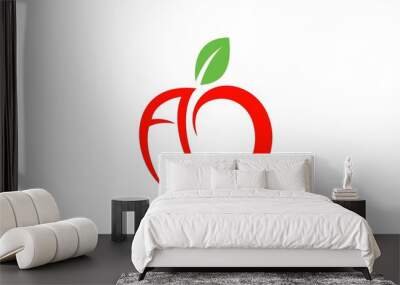 A letter  apple logo Wall mural