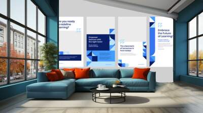 Blue Mosaic Social Media Story Template. This design concept merges innovation and modern technology into a captivating social media story template.  Wall mural